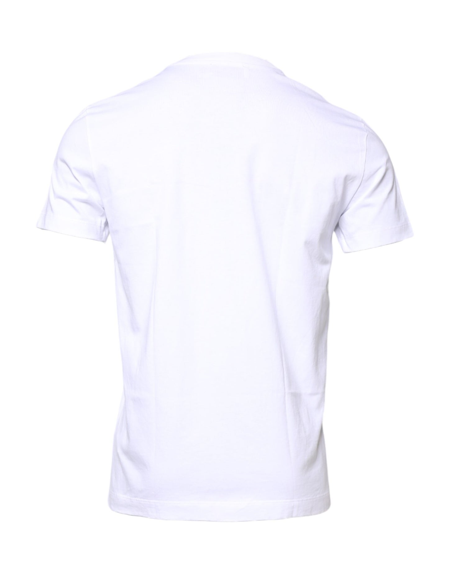 Dolce & Gabbana Weißes T-Shirt mit Rundhalsausschnitt und DG-Stickerei aus Baumwolle