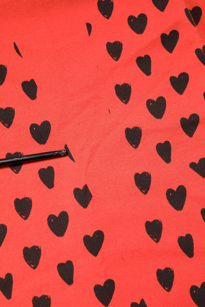 Dolce & Gabbana Rotes ärmelloses DG Heart Logo-T-Shirt aus Baumwolle