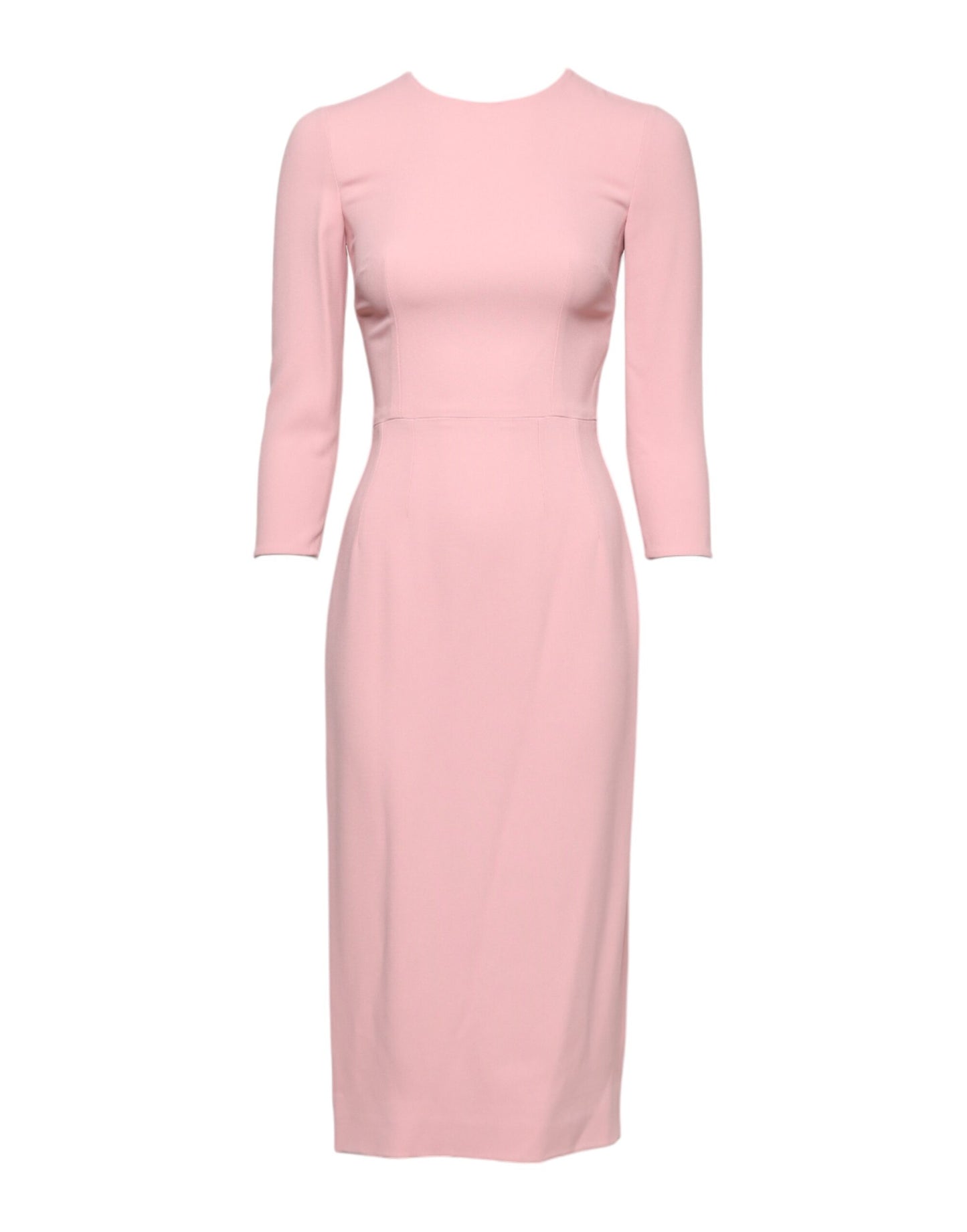 Dolce & Gabbana Rosa Viskose 3/4 Ärmel Etuikleid Midikleid