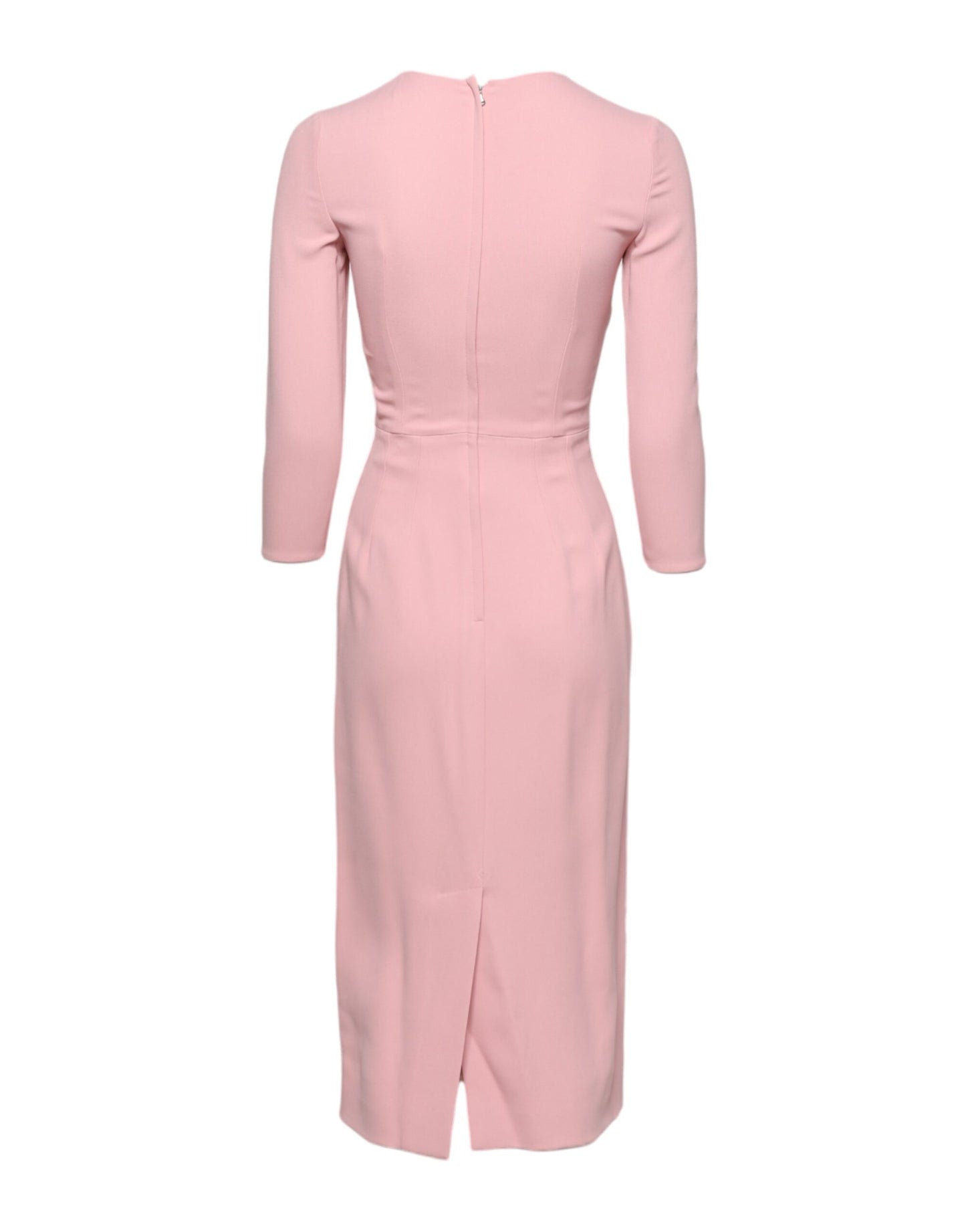 Dolce & Gabbana Rosa Viskose 3/4 Ärmel Etuikleid Midikleid