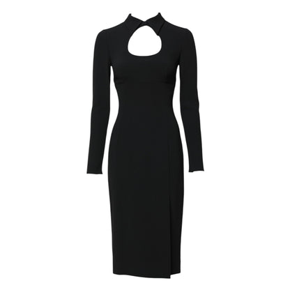 Dolce & Gabbana Schwarzes langärmeliges Bodycon Etuikleid Midikleid