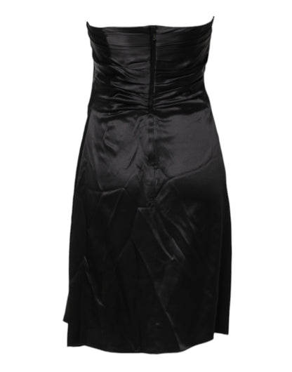 Dolce & Gabbana Schwarzes trägerloses Etuikleid in A-Linie Mini-Kleid