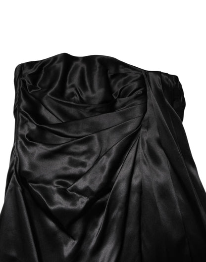 Dolce & Gabbana Schwarzes trägerloses Etuikleid in A-Linie Mini-Kleid