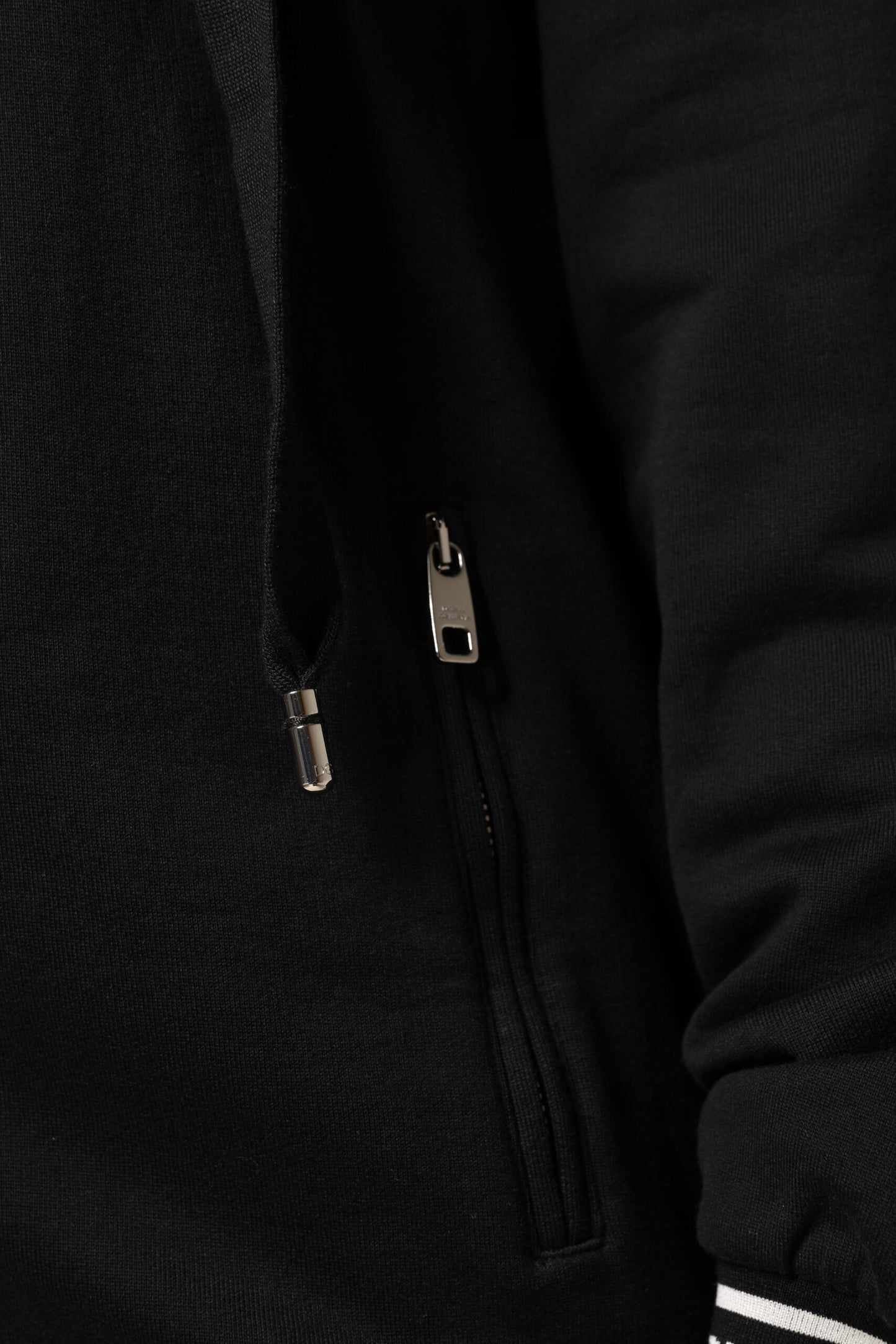 Dolce & Gabbana Schwarzes Baumwoll-Sweatshirt mit Kapuze und Reißverschluss Pullover