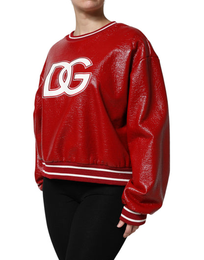 Dolce & Gabbana Roter Pullover mit DGLogo-Stickerei aus Wolle
