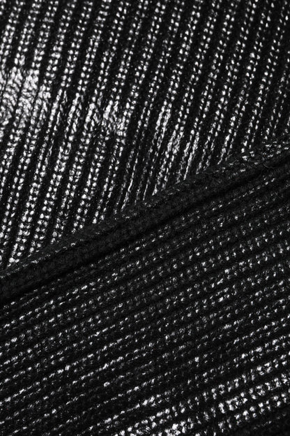 Dolce & Gabbana Schwarzes langärmeliges Rollkragen-Top aus Wolle