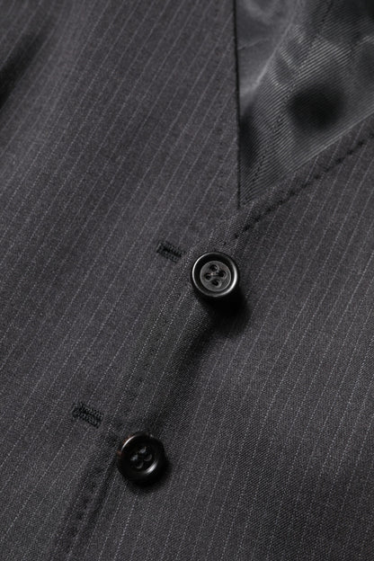Dolce & Gabbana Schwarz gestreiftes ärmelloses Oberteil mit Knopfleiste