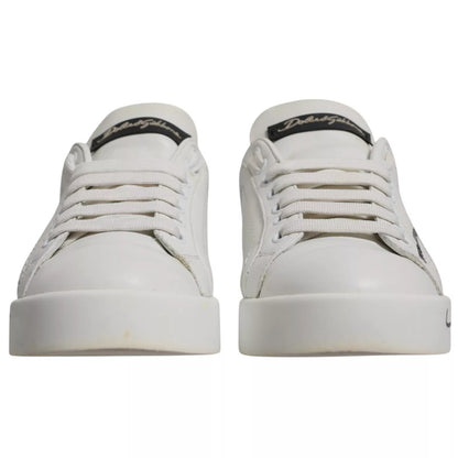 Dolce & Gabbana Weiß Blau Logo Portofino Turnschuhe Schuhe