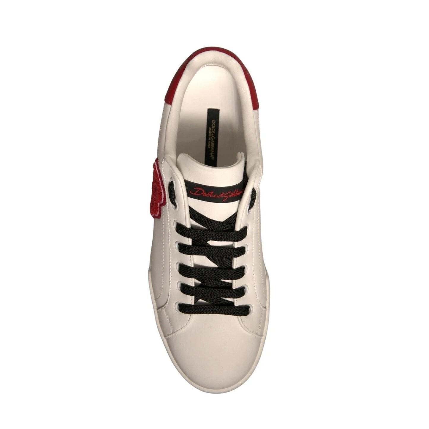 Dolce & Gabbana Weißes Leder DG Logo Low Top Sneaker Schuhe