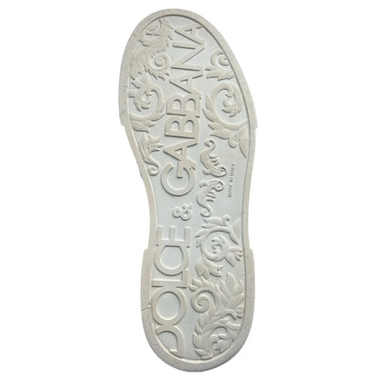 Dolce & Gabbana Weißes Leder DG Logo Low Top Sneaker Schuhe