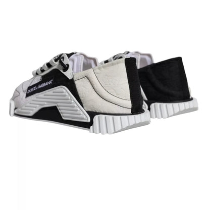 Dolce & Gabbana Weiß Schwarz Low Top NS1 Turnschuhe Schuhe