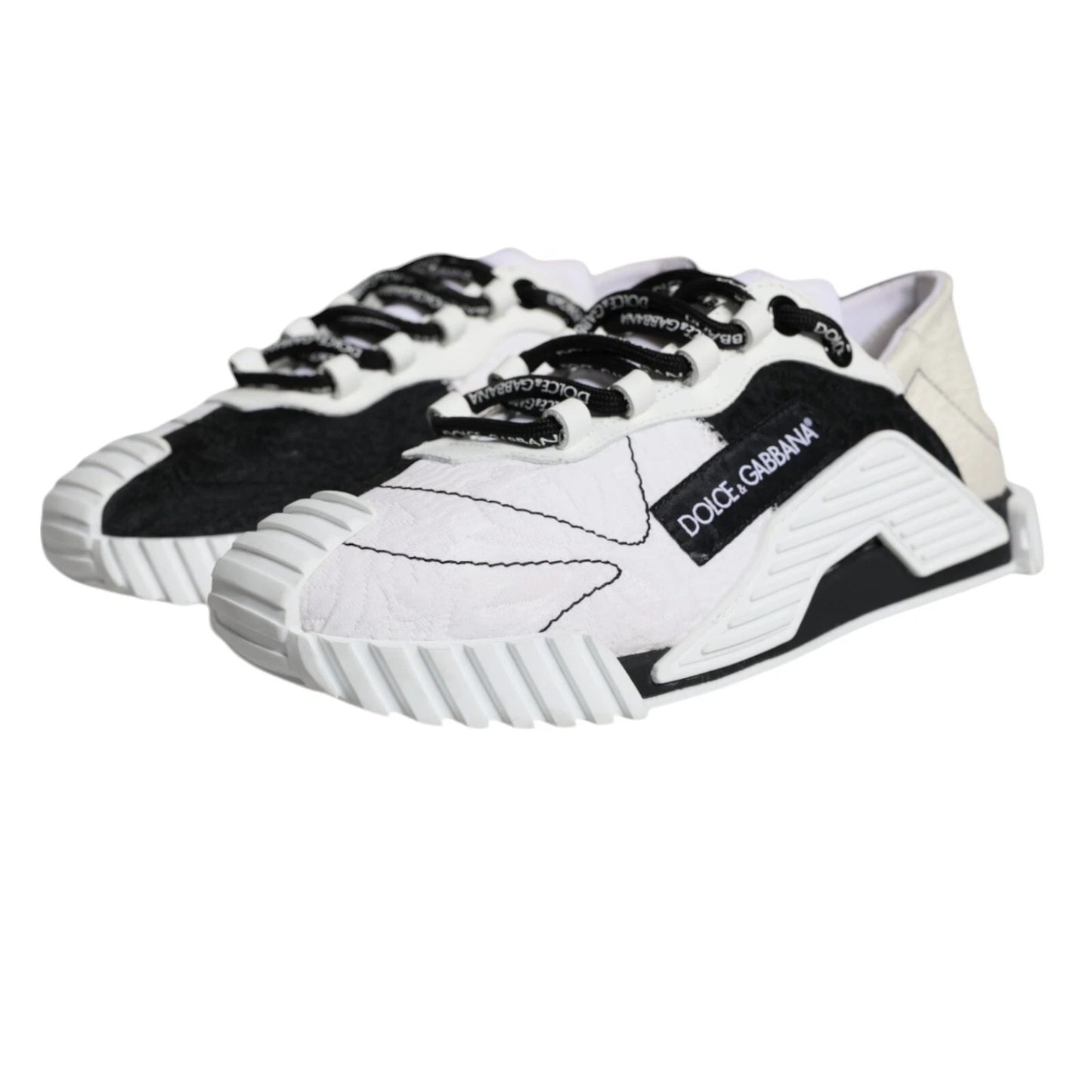 Dolce & Gabbana Weiß Schwarz Low Top NS1 Turnschuhe Schuhe
