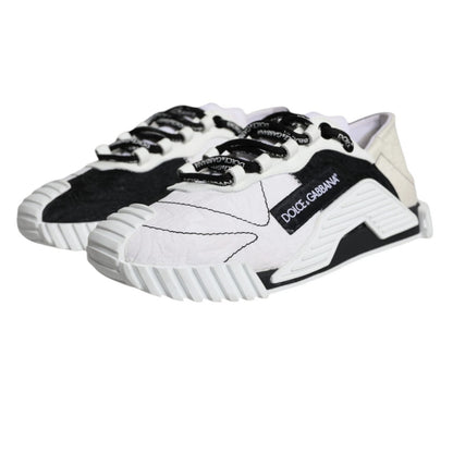 Dolce & Gabbana Weiß Schwarz Low Top NS1 Turnschuhe Schuhe