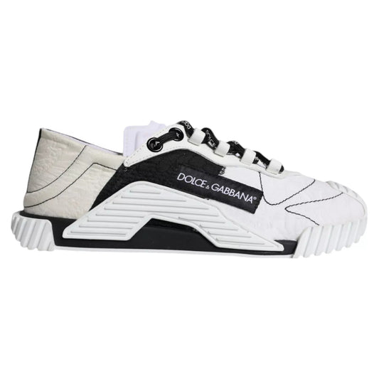 Dolce & Gabbana Weiß Schwarz Low Top NS1 Turnschuhe Schuhe