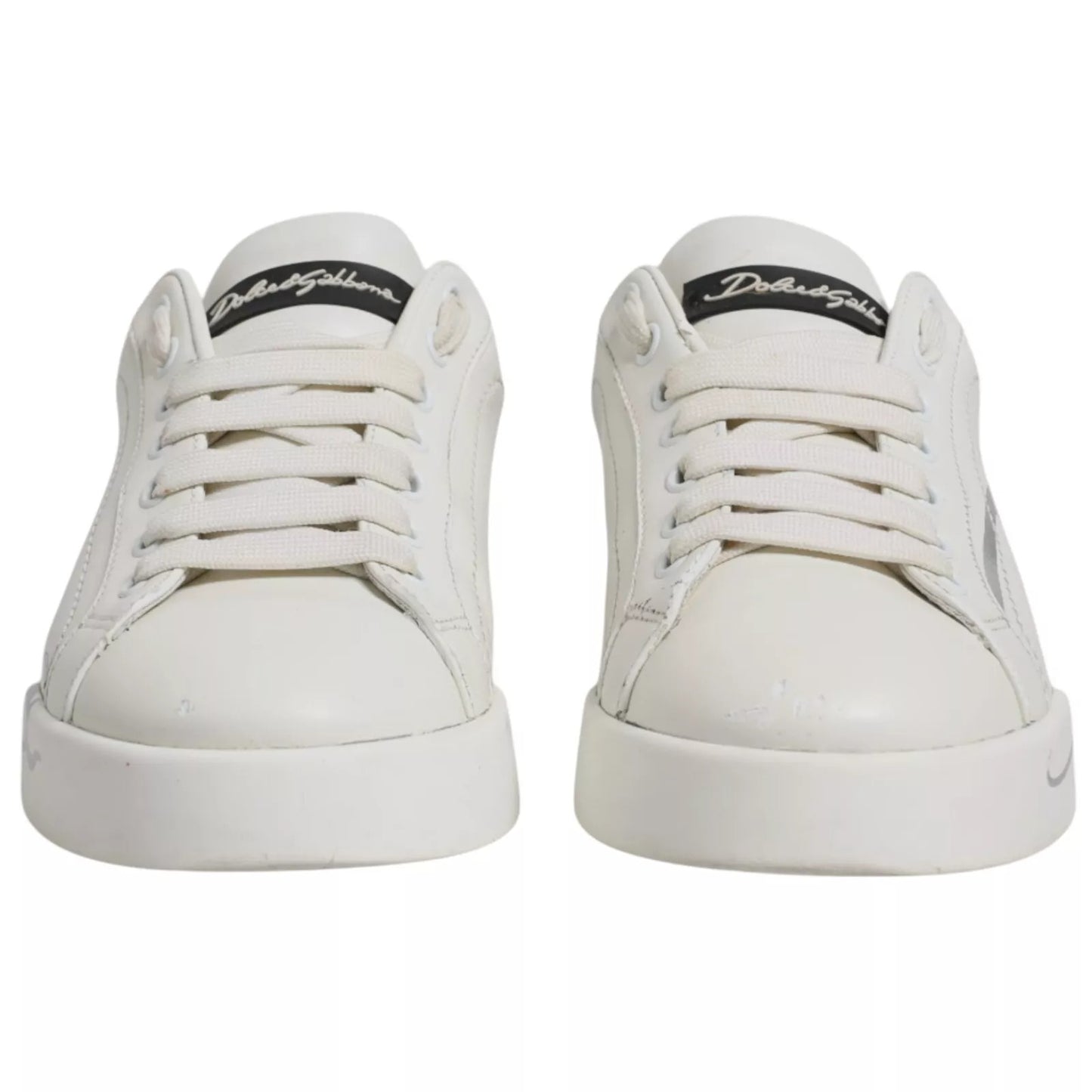Dolce & Gabbana Weiß Schwarz Logo Portofino Herren Sneaker Schuh