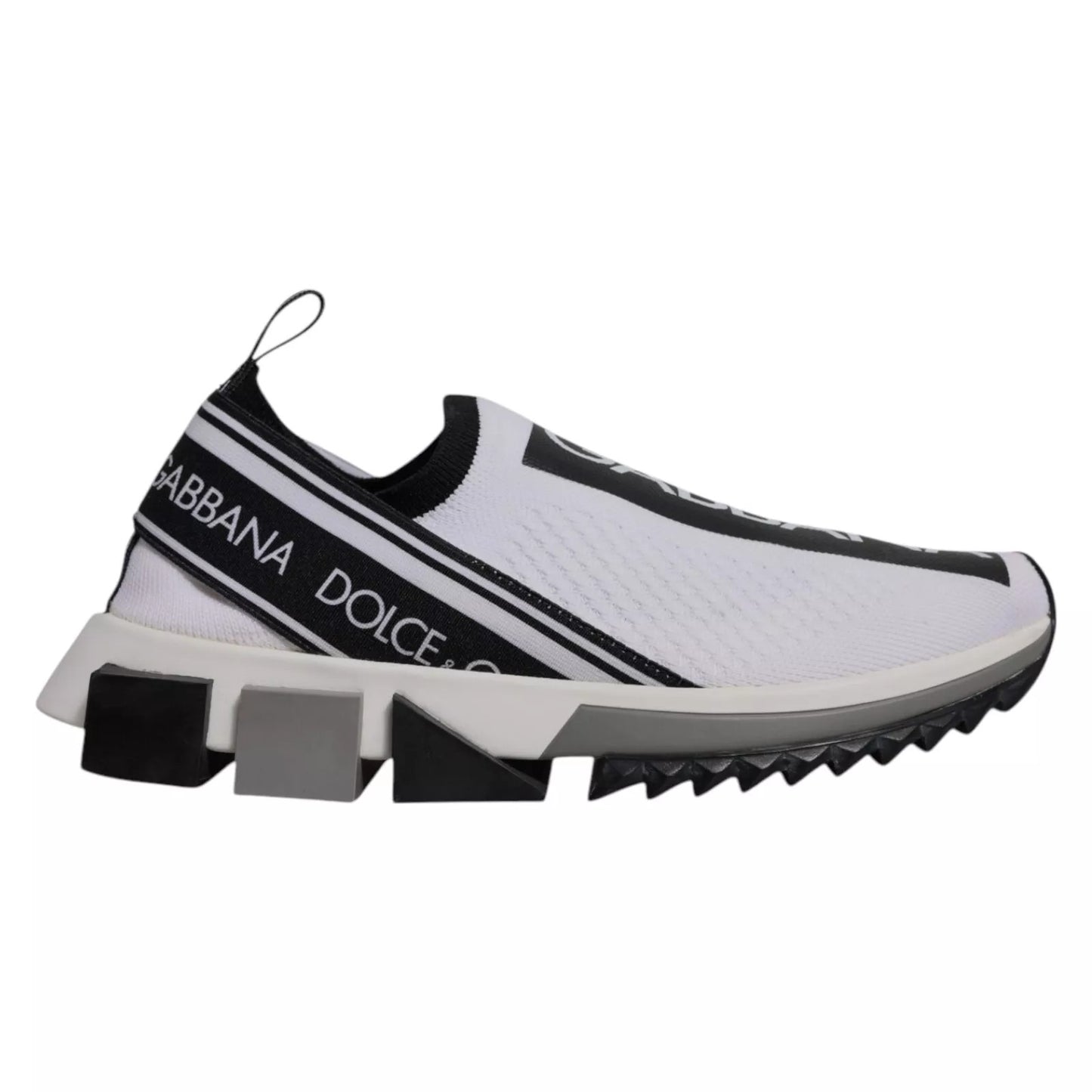 Dolce & Gabbana Weiß Schwarz Slip On Sorrento Sneakers Schuhe