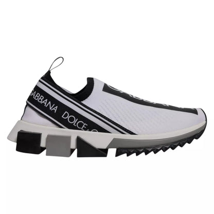 Dolce & Gabbana Weiß Schwarz Slip On Sorrento Sneakers Schuhe