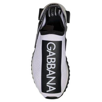 Dolce & Gabbana Weiß Schwarz Slip On Sorrento Sneakers Schuhe
