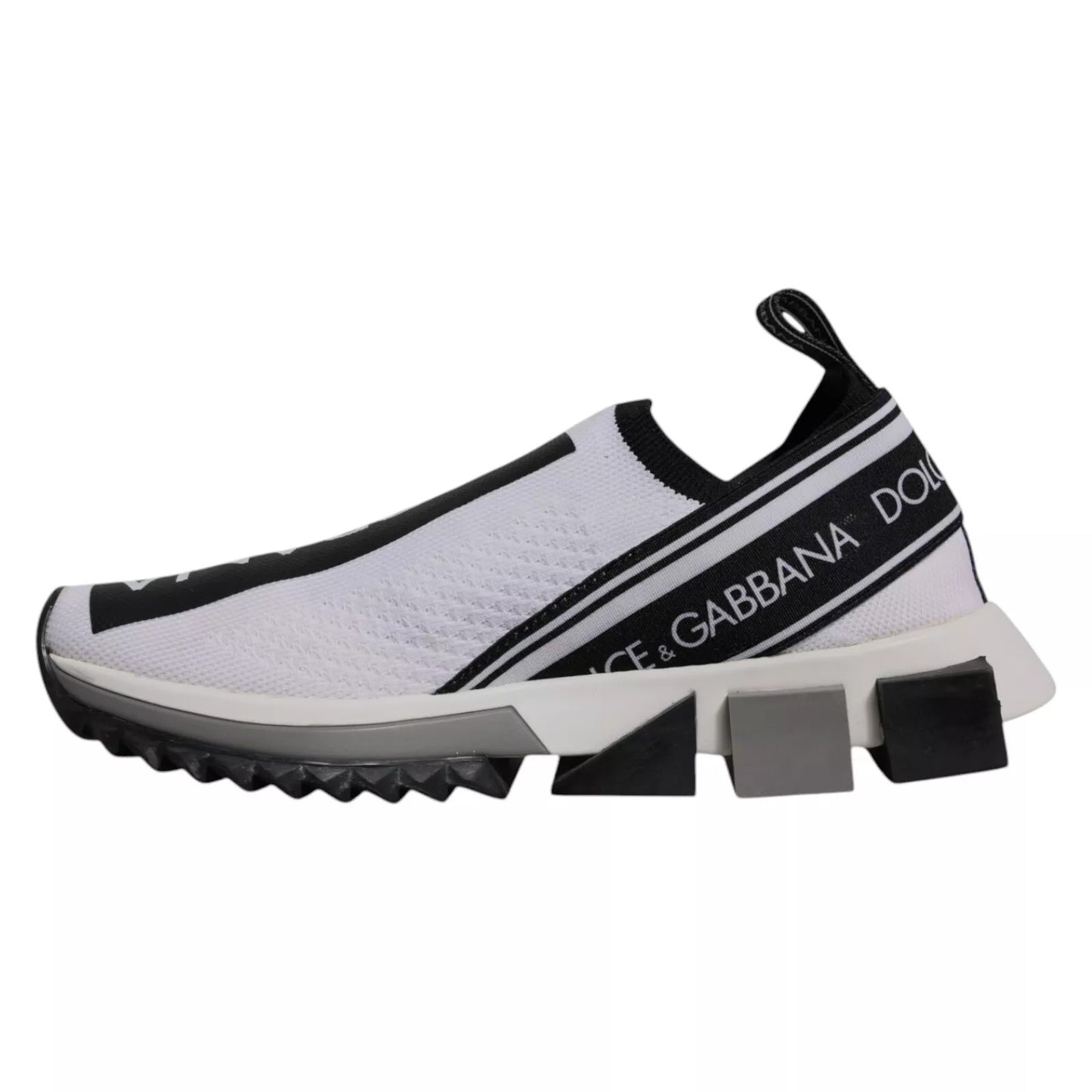 Dolce & Gabbana Weiß Schwarz Slip On Sorrento Sneakers Schuhe