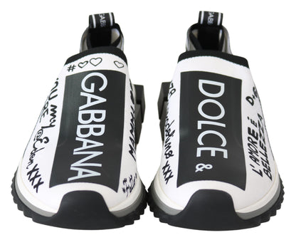 Dolce & Gabbana Weiß Schwarz Slip On Sorrento Sneakers