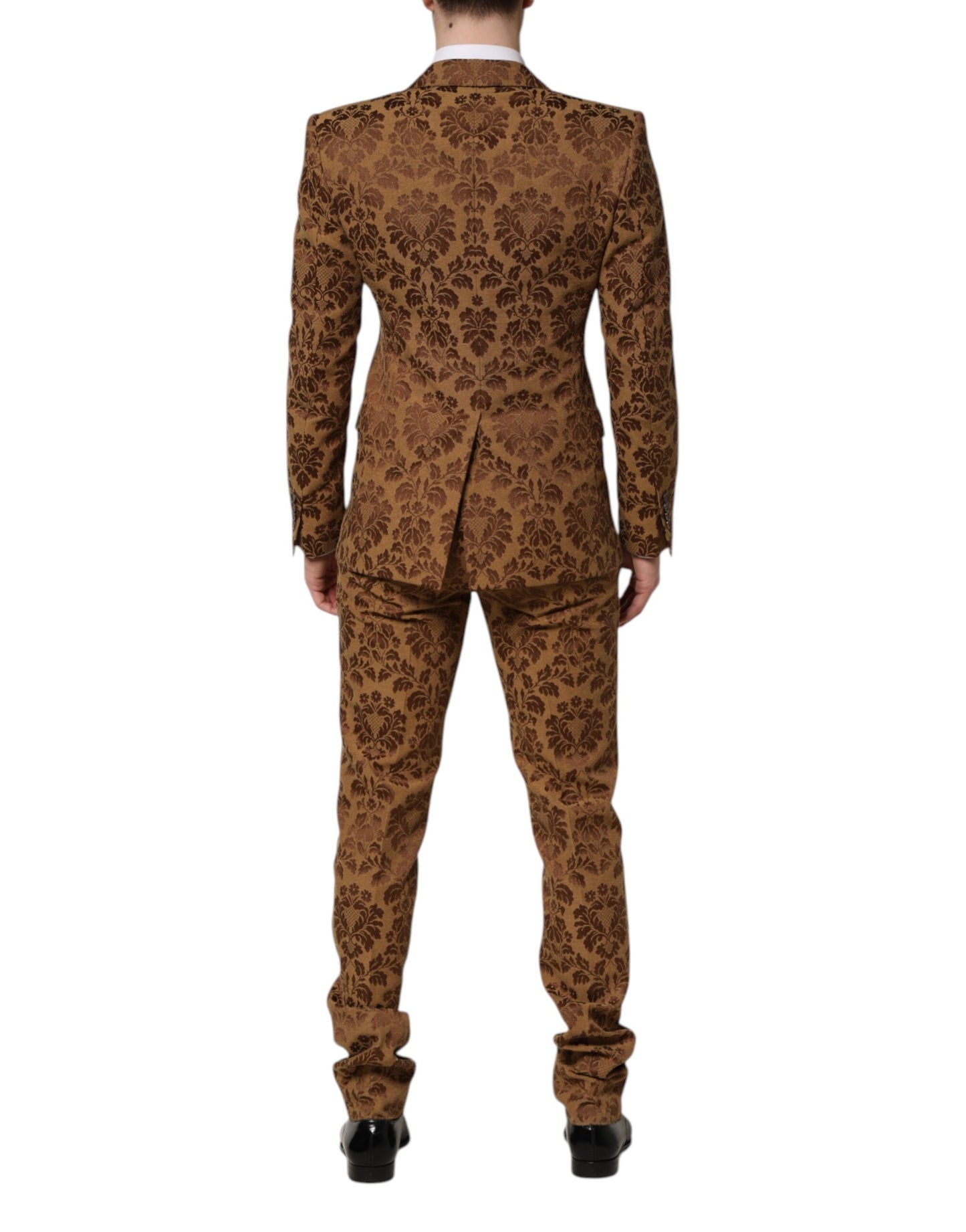 Dolce & Gabbana Brauner geblümter Jacquard-Anzug SICILIA 2 Stück