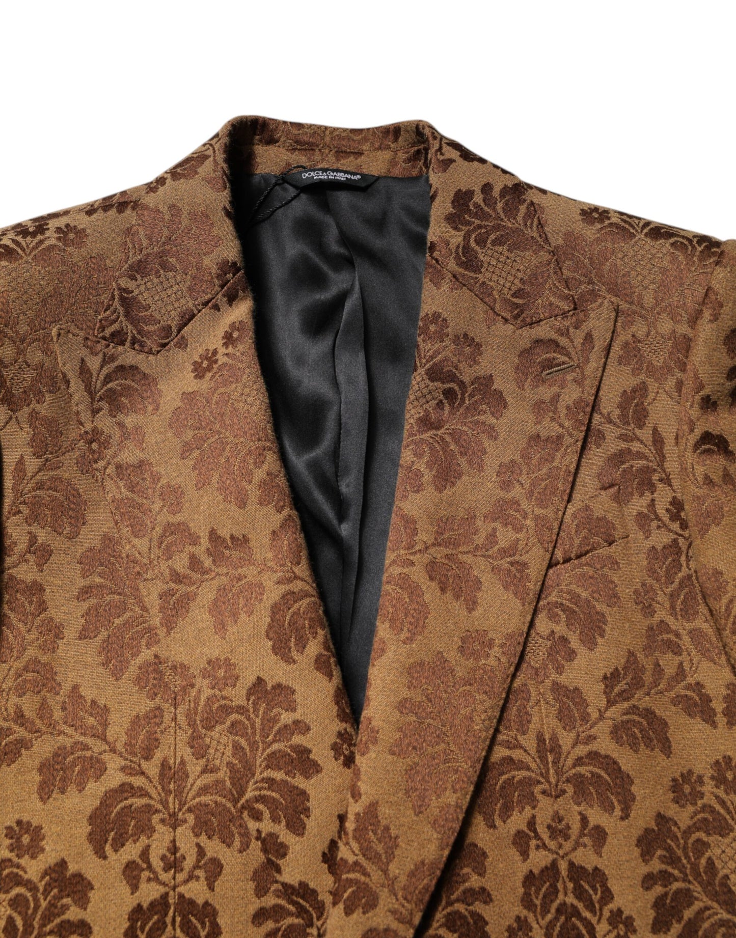 Dolce & Gabbana Brauner geblümter Jacquard-Anzug SICILIA 2 Stück