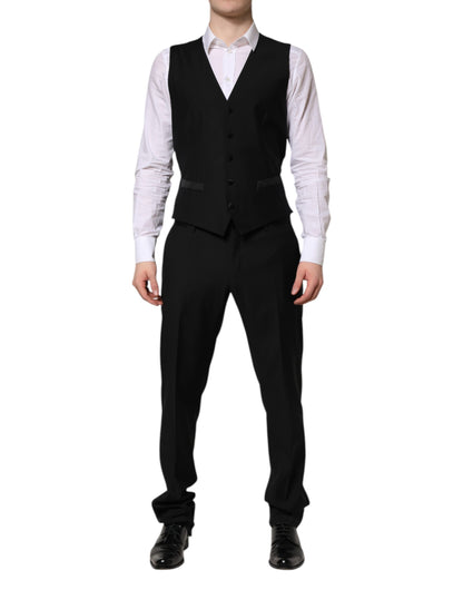 Dolce & Gabbana Schwarzer MARTINI Anzug mit Kristallverzierung 3tlg.