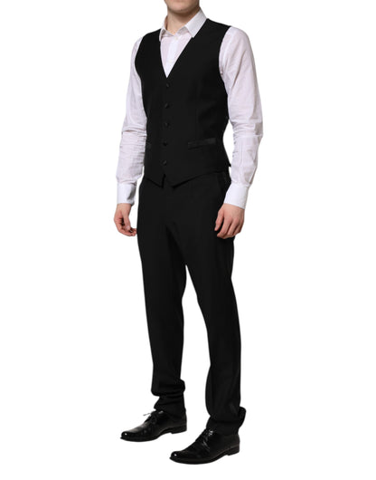 Dolce & Gabbana Schwarzer MARTINI Anzug mit Kristallverzierung 3tlg.