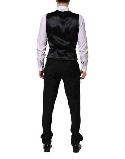Dolce & Gabbana Schwarzer MARTINI Anzug mit Kristallverzierung 3tlg.