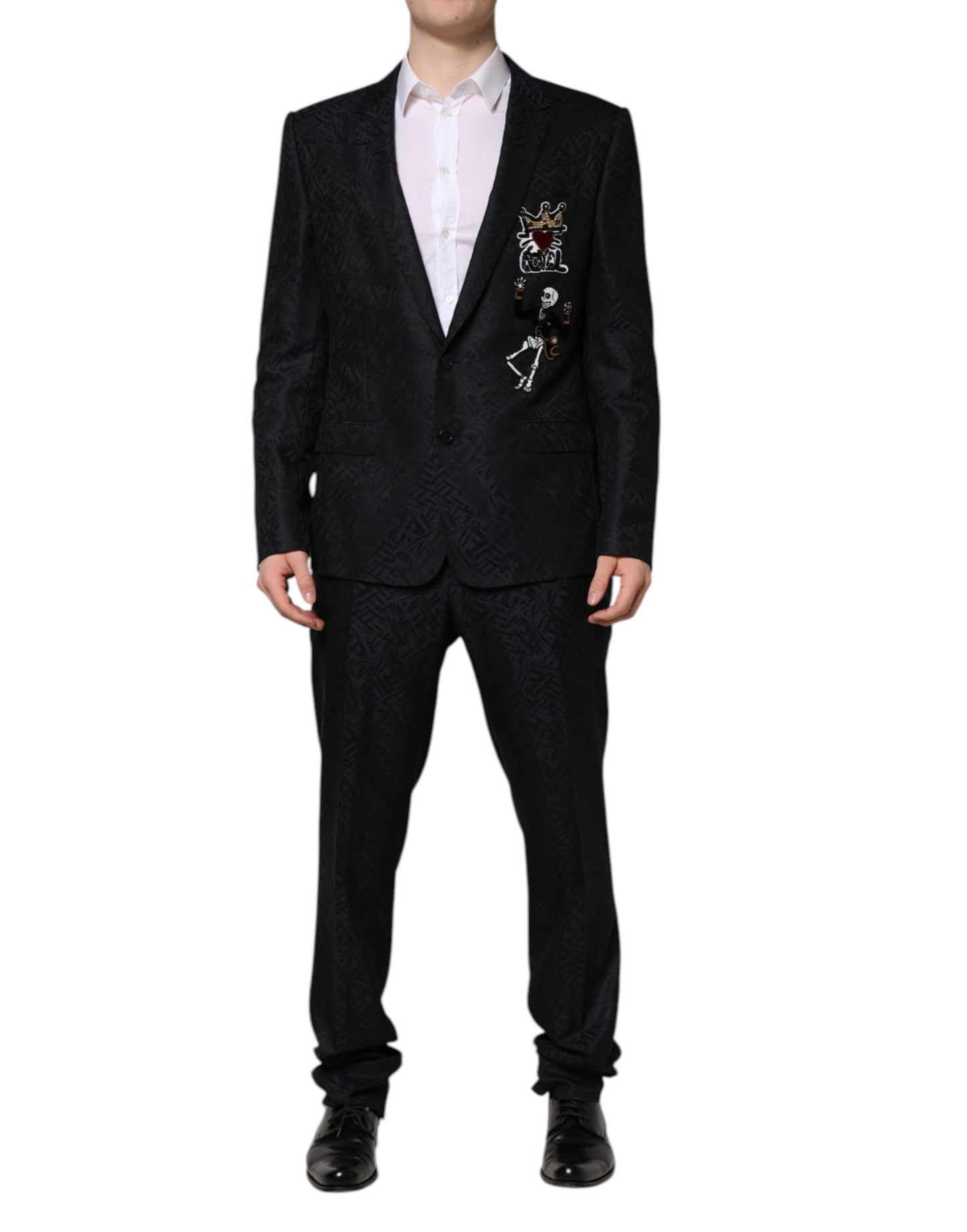 Dolce & Gabbana Schwarzer MARTINI King Skeleton 2 Stück Anzug