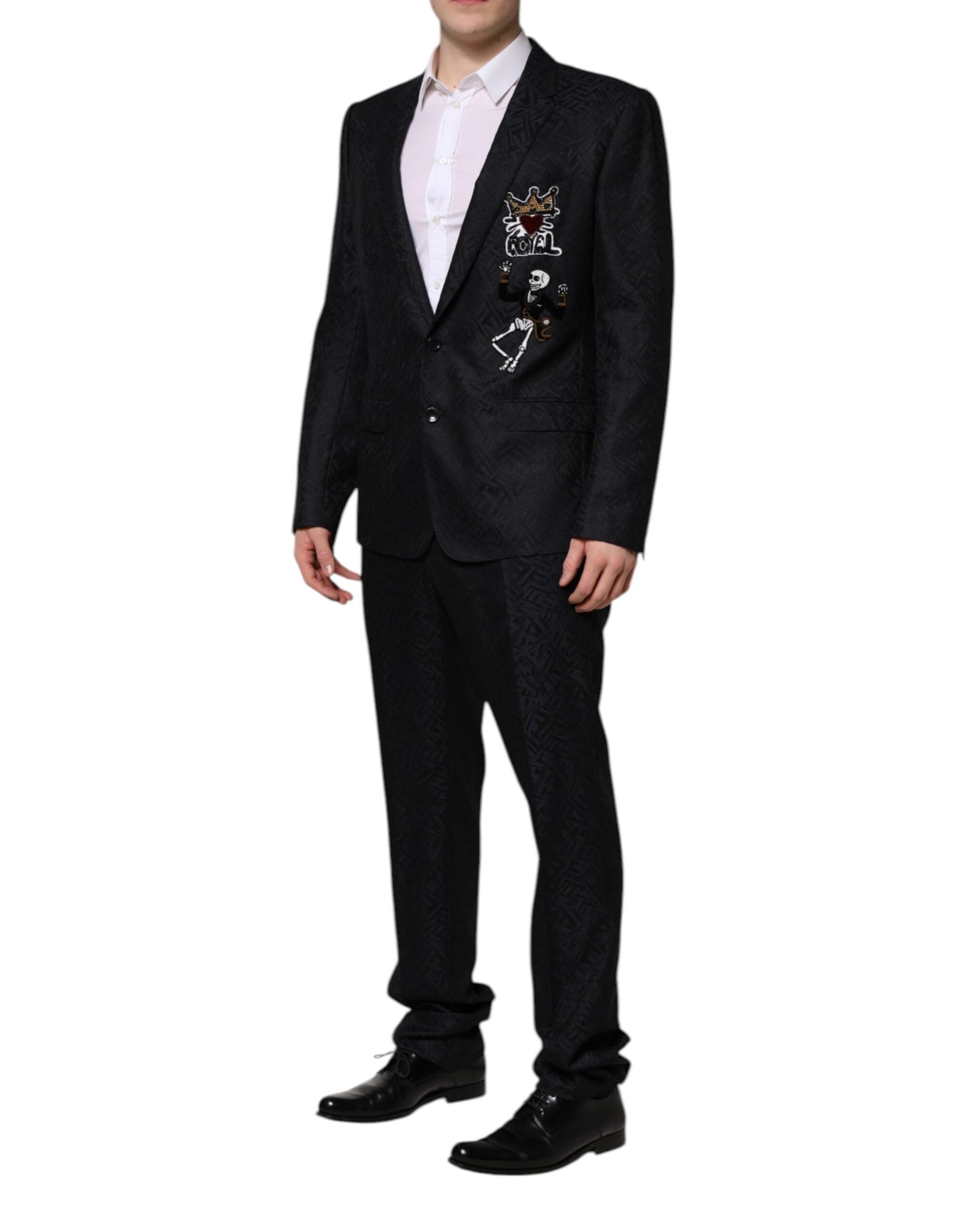 Dolce & Gabbana Schwarzer MARTINI King Skeleton 2 Stück Anzug