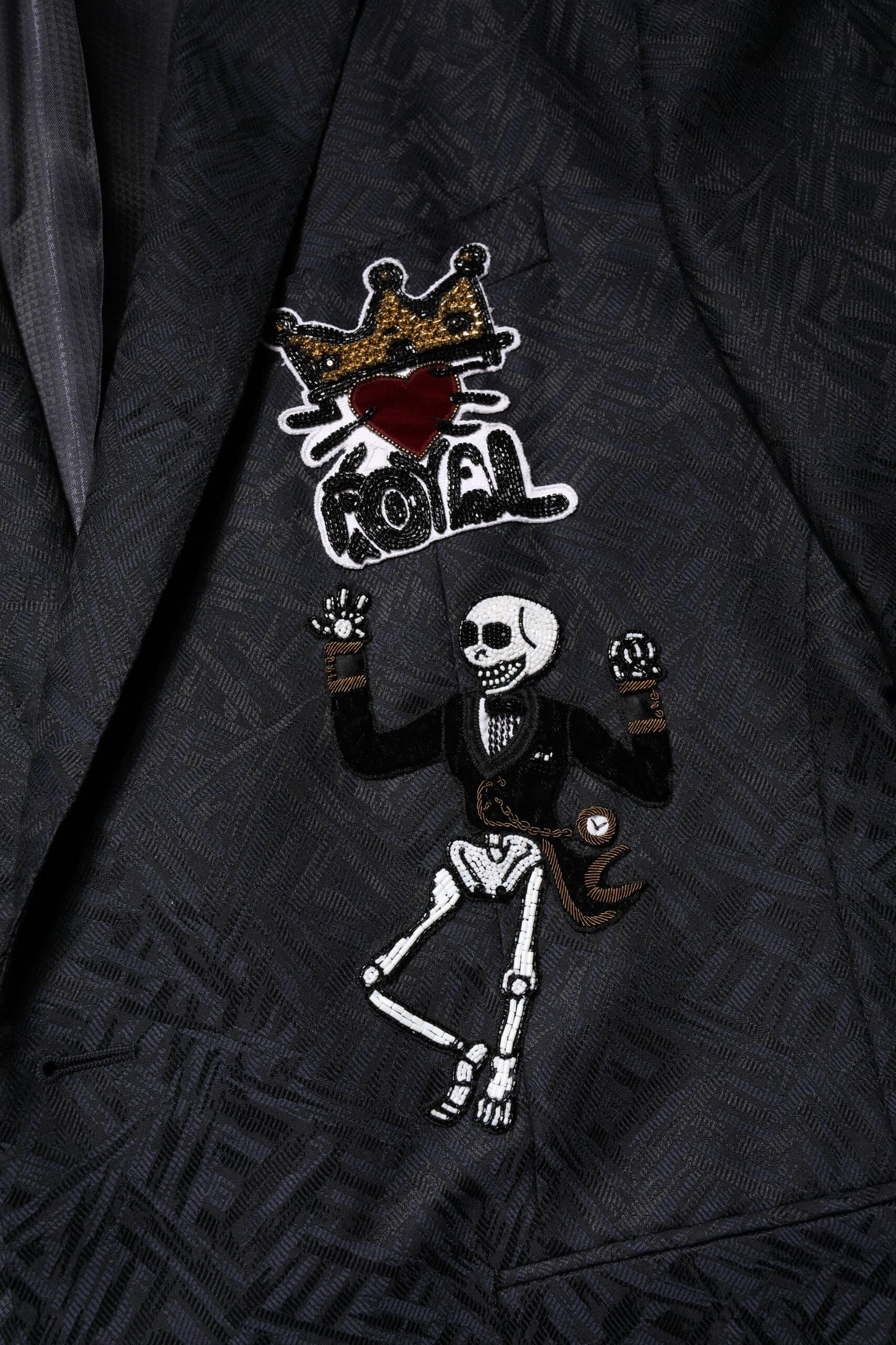 Dolce & Gabbana Schwarzer MARTINI King Skeleton 2 Stück Anzug