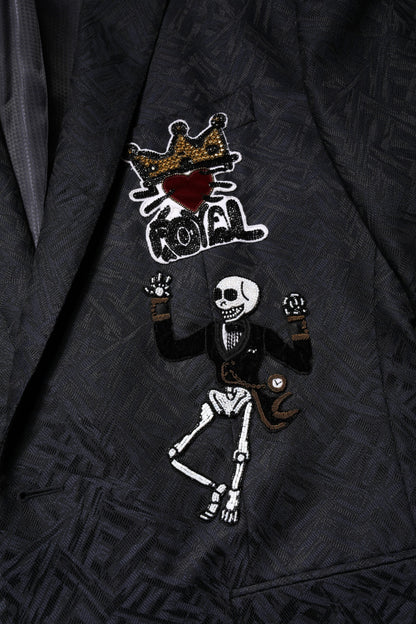Dolce & Gabbana Schwarzer MARTINI King Skeleton 2 Stück Anzug