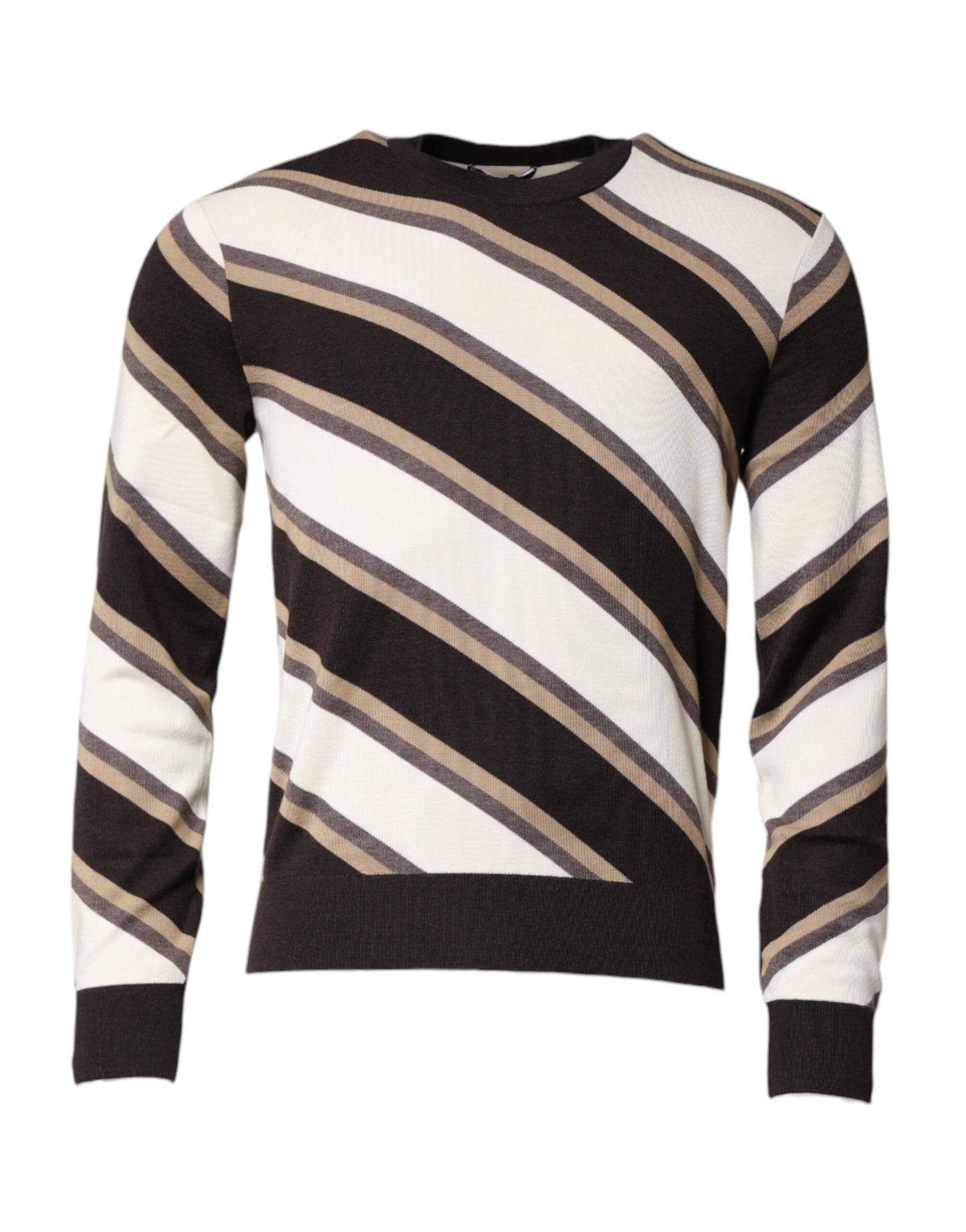 Dolce & Gabbana Mehrfarbig gestreifter Pullover mit Rundhalsausschnitt