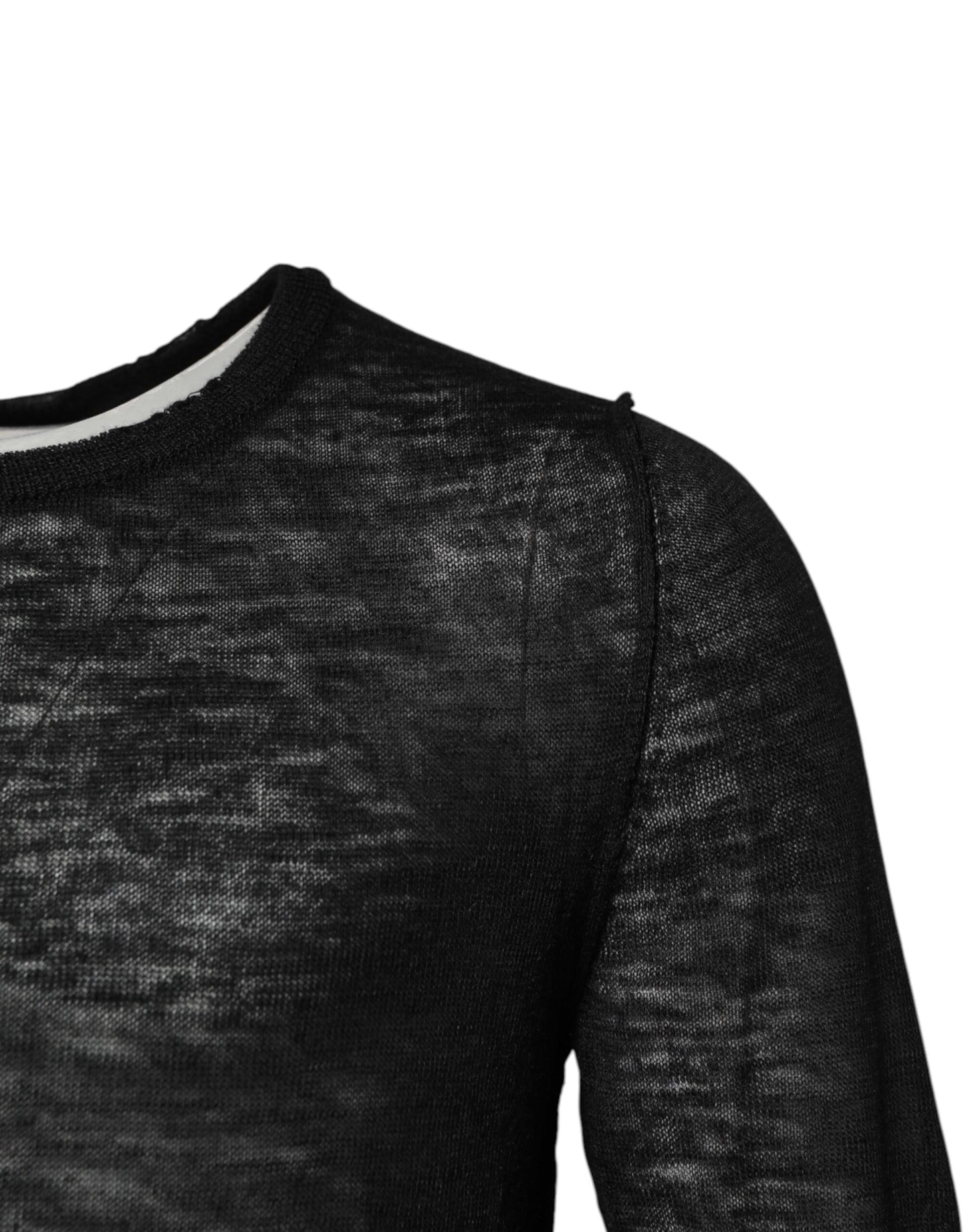 Dolce & Gabbana Schwarzer Polyester Pullover mit Rundhalsausschnitt