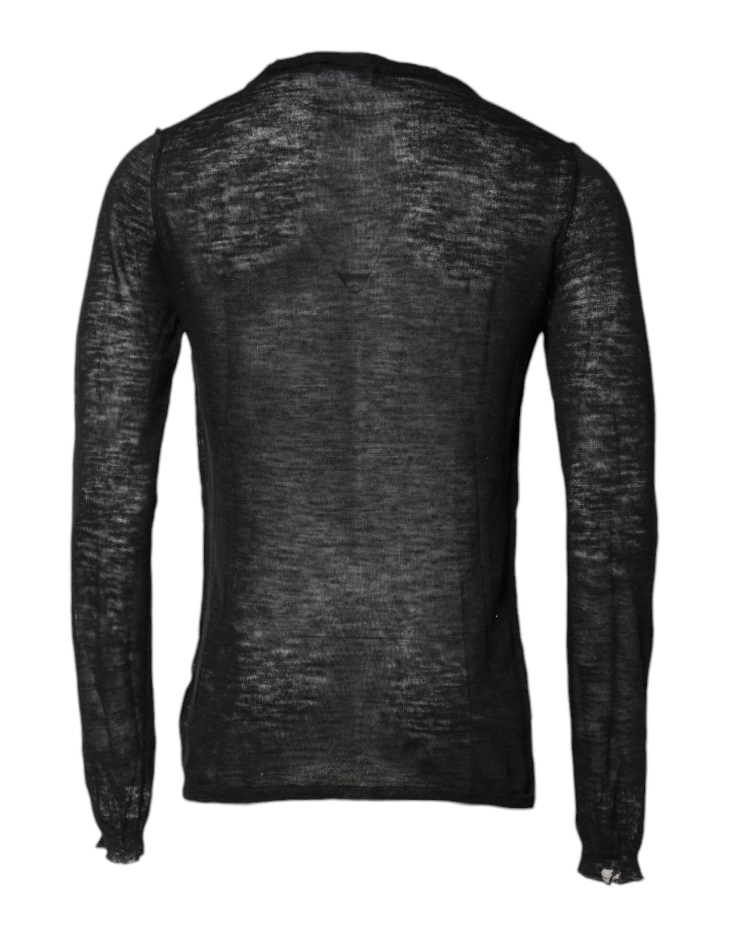 Dolce & Gabbana Schwarzer Polyester Pullover mit Rundhalsausschnitt