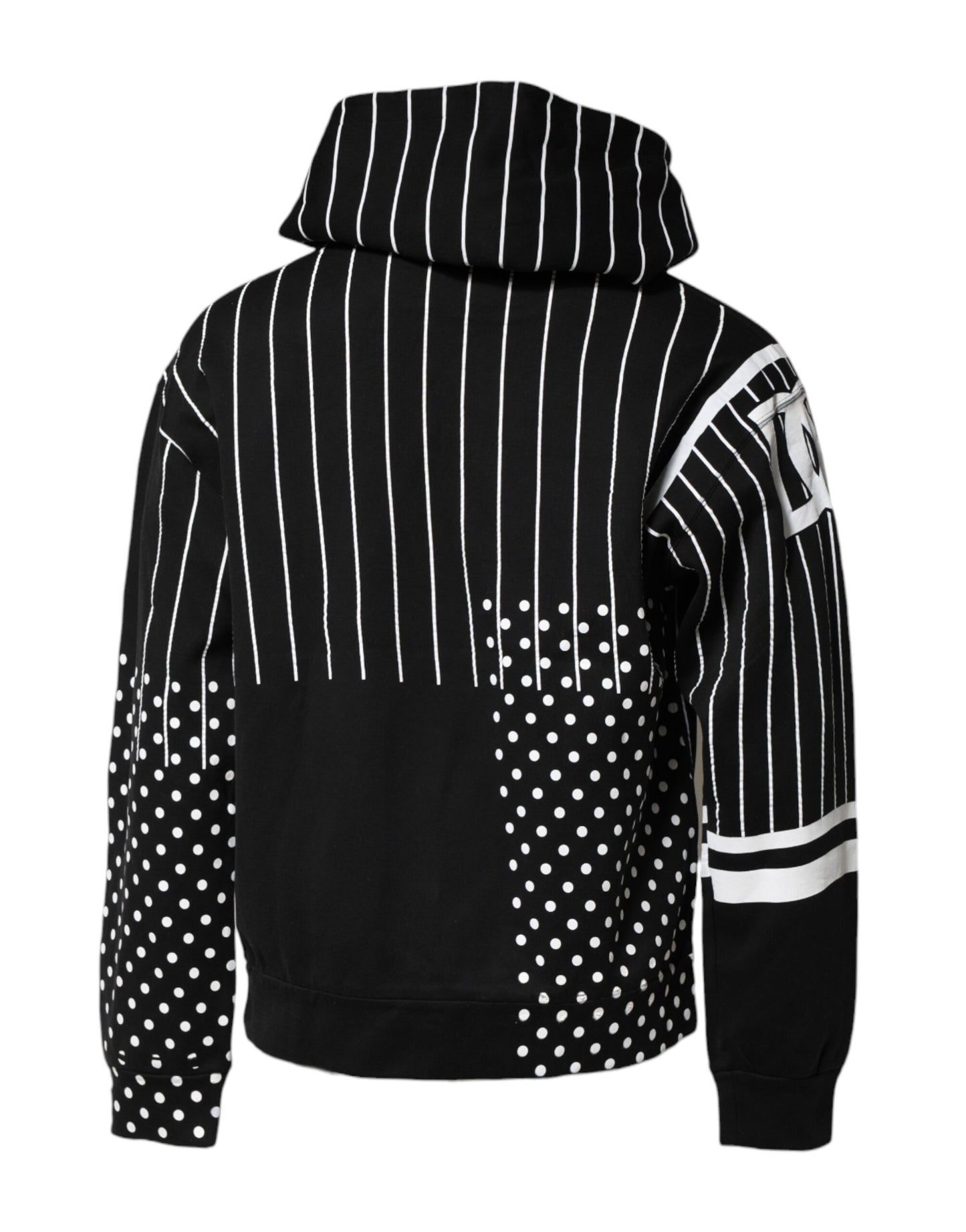 Dolce & Gabbana Schwarz-weiß gestreiftes Sweatshirt mit Kapuze Pullover