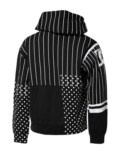 Dolce & Gabbana Schwarz-weiß gestreiftes Sweatshirt mit Kapuze Pullover
