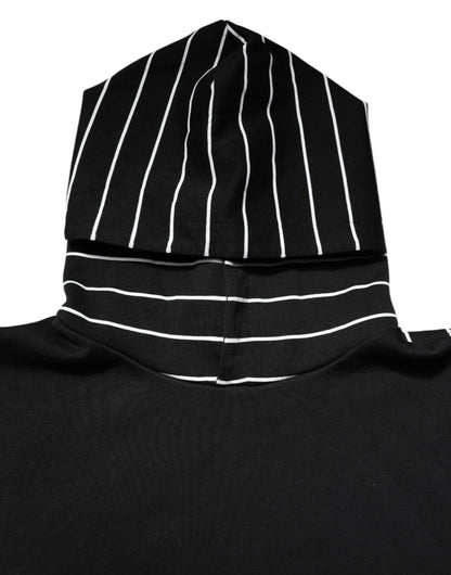 Dolce & Gabbana Schwarz-weiß gestreiftes Sweatshirt mit Kapuze Pullover