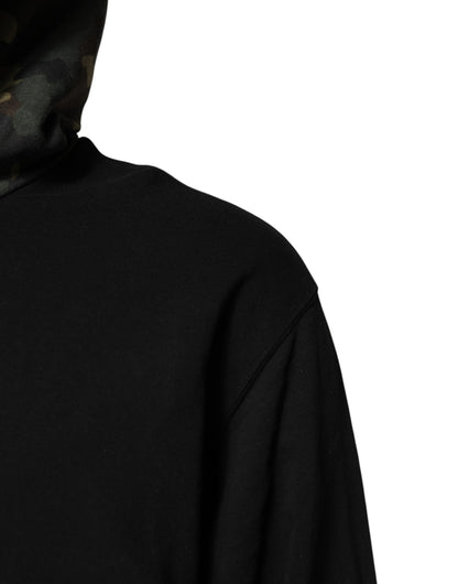 Dolce & Gabbana Schwarzes Kapuzen-Sweatshirt mit Camouflage