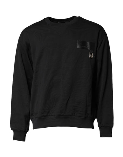 Dolce & Gabbana Schwarzes DG Logo Rundhals-Sweatshirt Pullover