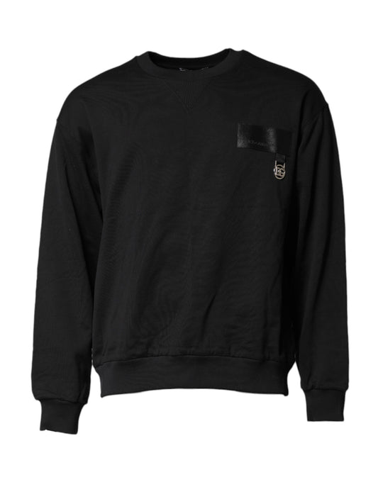 Dolce & Gabbana Schwarzes DG Logo Rundhals-Sweatshirt Pullover