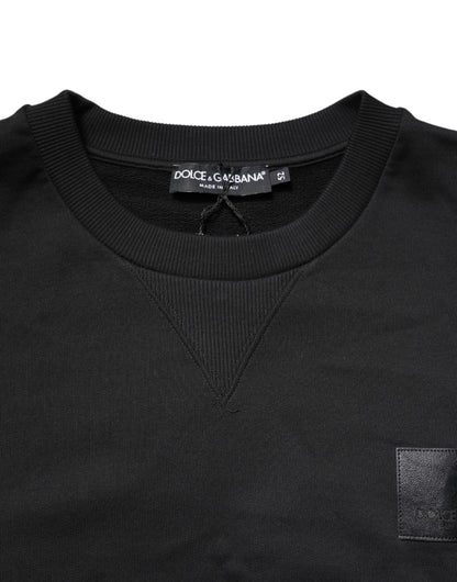 Dolce & Gabbana Schwarzes DG Logo Rundhals-Sweatshirt Pullover