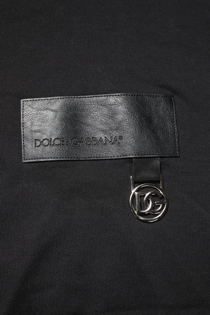 Dolce & Gabbana Schwarzes DG Logo Rundhals-Sweatshirt Pullover