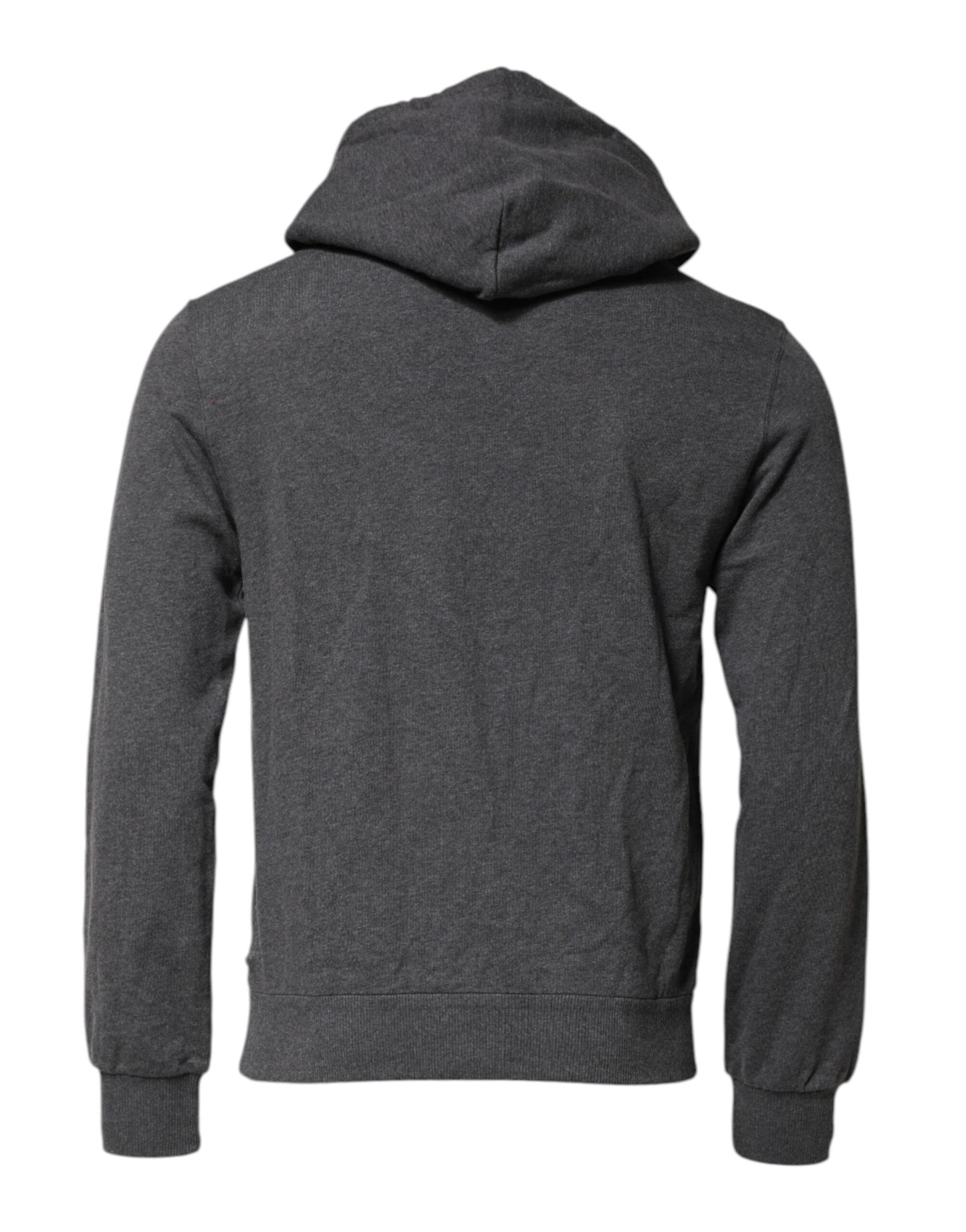 Dolce & Gabbana Graues Logo Patch Sweatshirt mit Kapuze Pullover