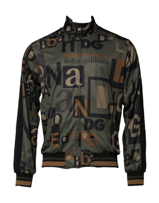 Dolce & Gabbana Mehrfarbiger Logo-Bomberpullover mit durchgehendem Reißverschluss für Männer