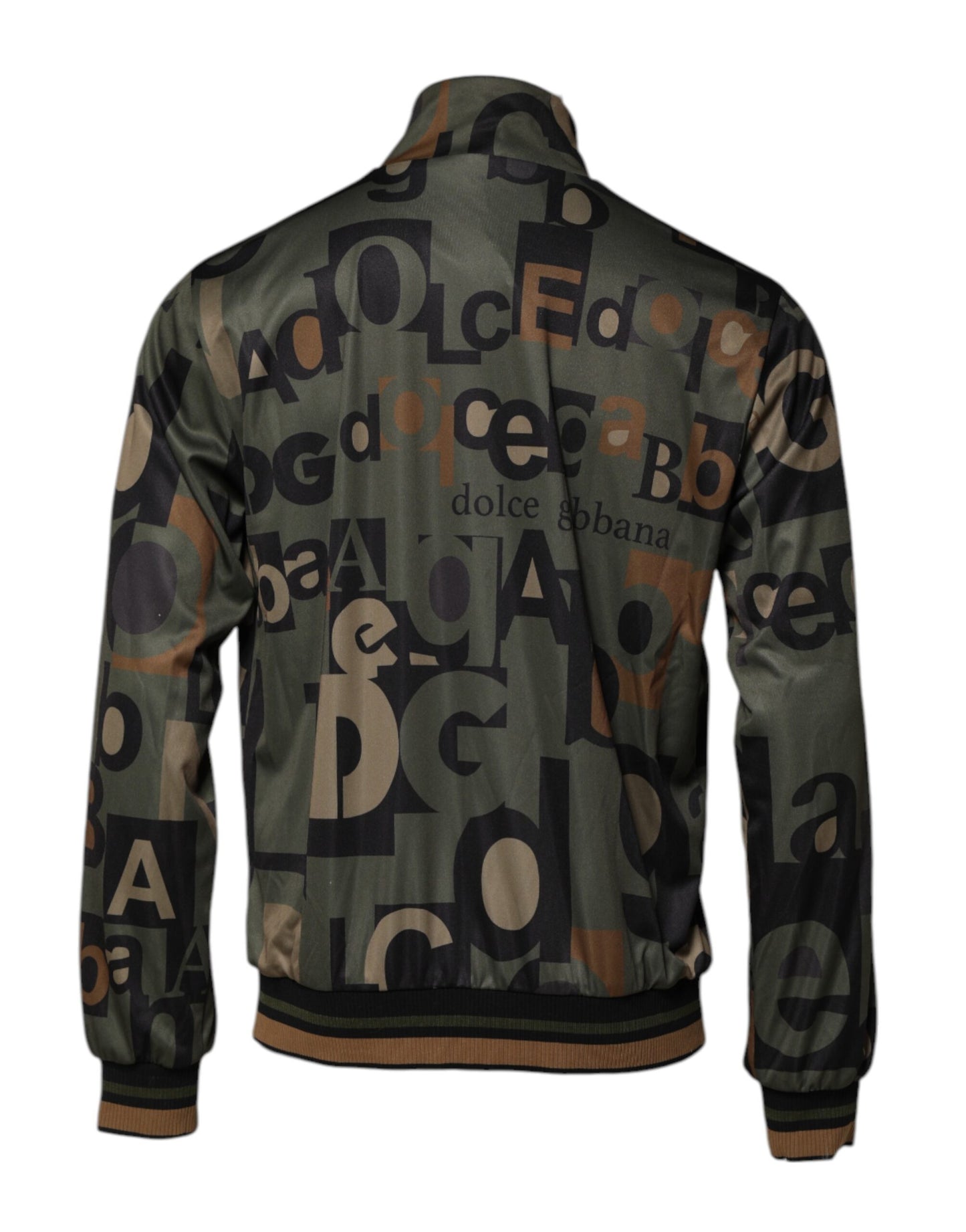 Dolce & Gabbana Mehrfarbiger Logo-Bomberpullover mit durchgehendem Reißverschluss für Männer