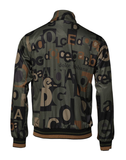 Dolce & Gabbana Mehrfarbiger Logo-Bomberpullover mit durchgehendem Reißverschluss für Männer