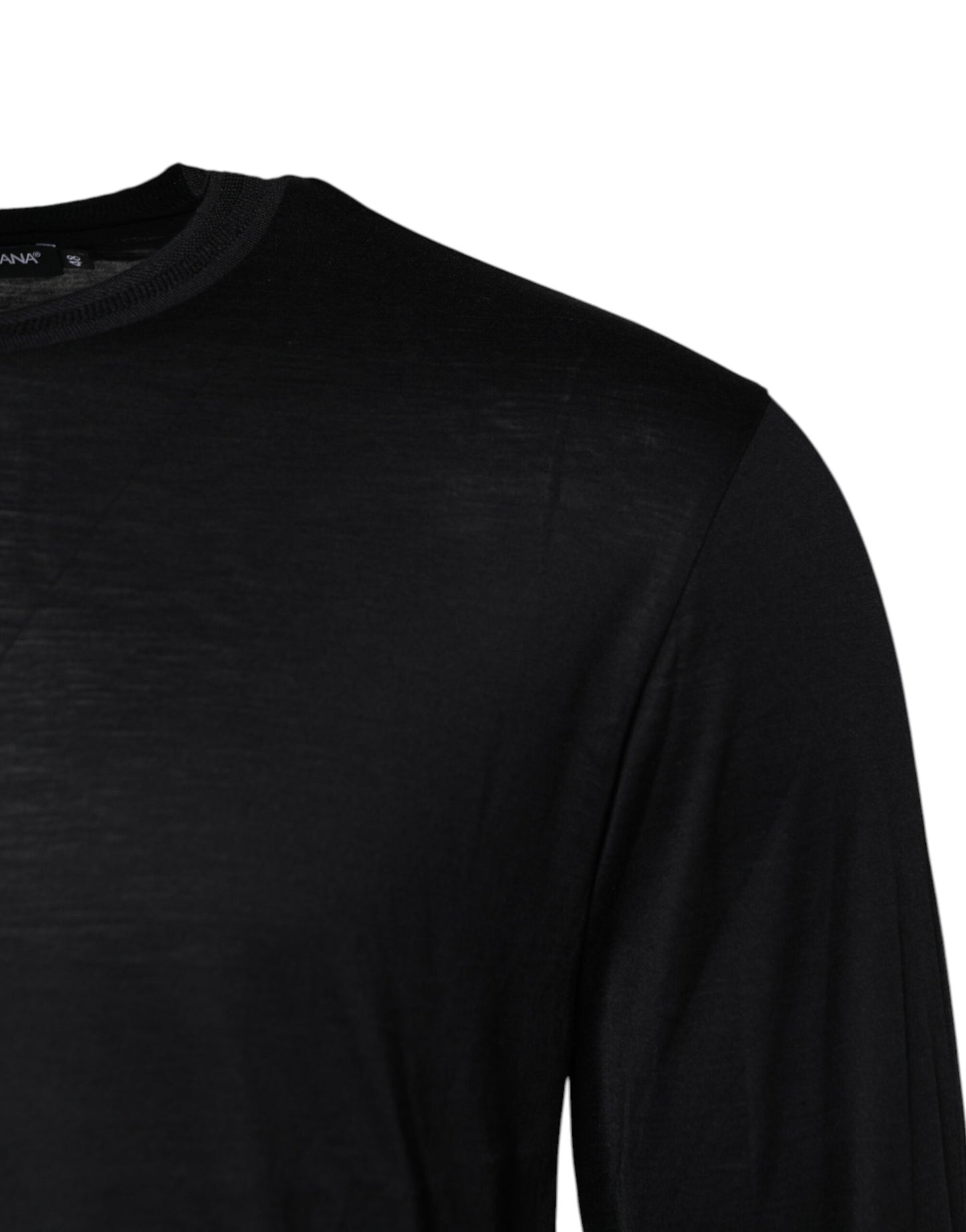 Dolce & Gabbana Dunkelblauer Seiden-Rundhals-Pullover für Männer