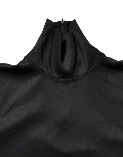 Dolce & Gabbana Schwarzer Polyester-Rollkragenpullover